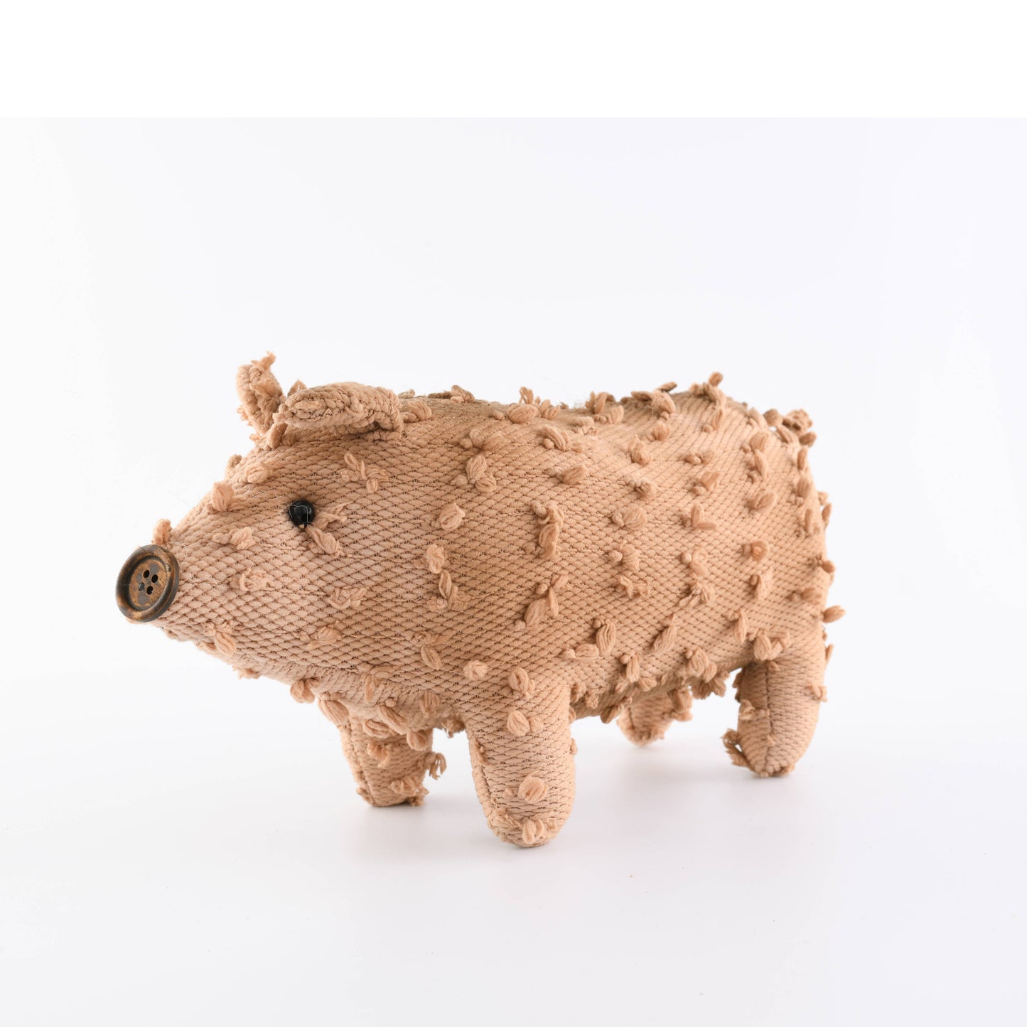 Chenille Fabric Pig - 10" Tall